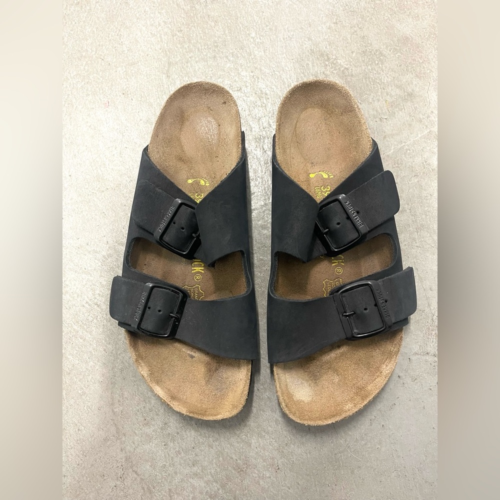 Women’s Birkenstock Arizona Black Slide Sandal size 39 - Picture 2 of 7